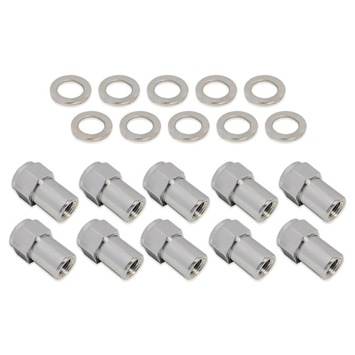 Wheel Lug Nut Kit,, Chrome, Street Pro 005, Length 1.50, M12 x 1.5, .800 Shank, Set of 10