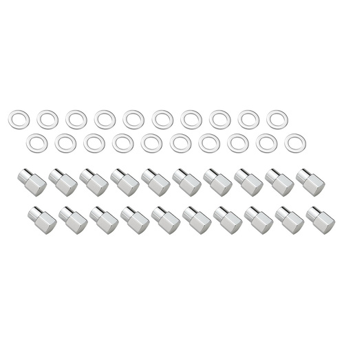 Wheel Lug Nut kit, Chrome Dome Medium Mag, Length 1.38, M12 x 1.5, 0.55 Shank Set of 20