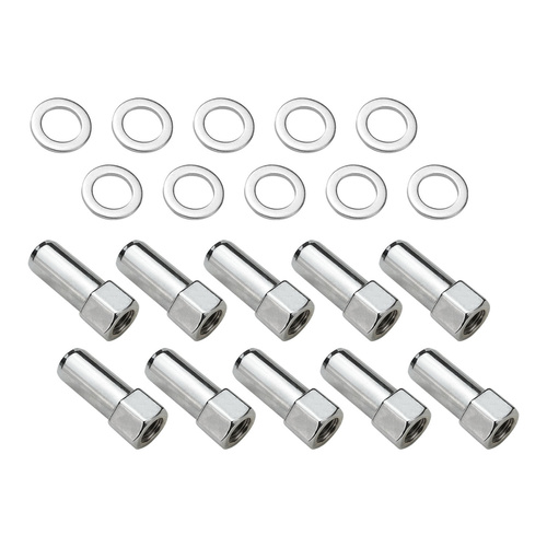 Wheel Lug Nut Kit, Chrome, Cragar, Weld, SST Open End Mag, Length, 1.91, M12 x 1.5, 1.380 inch Shank, Set of 10