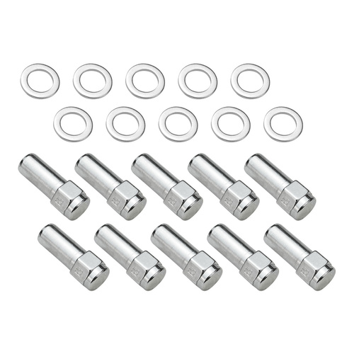 Wheel Lug Nut Kit, Chrome, Cragar, Weld, SST Mag, Length, 2.125, M12 x 1.5, 1.380 inch Shank, Set of 10