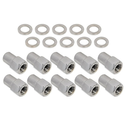 Wheel Lug Nut Kit, Chrome 002 Streetpro Open End Mag, Length 1.46, 7/16, .700 shank, Set of 10