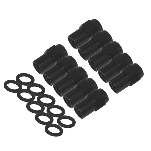 Wheel Lug Nut Kit, Black 002 Streetpro Mag, Length 1.56, M12 x 1.5, .700 shank, Set of 10