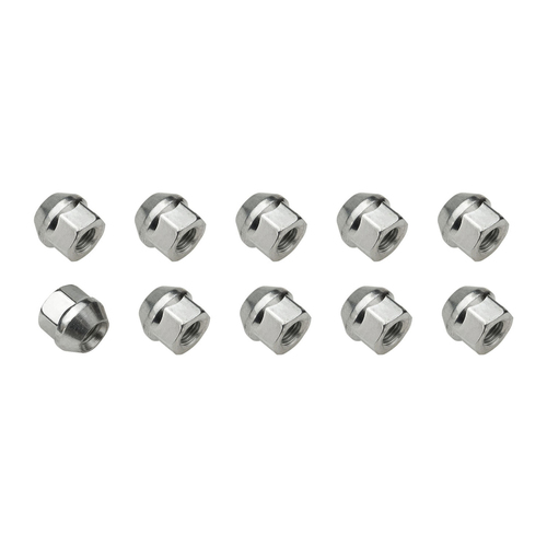 Wheel Lug Nut Kit Chrome, Acorn Open End Bulge, Length, 0.87, 7/16 inch, Set of 10