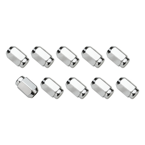 Wheel Lug Nut Kit, Chrome, Acorn Bulge, length 1.42, M12 x 1.50, Set of 10