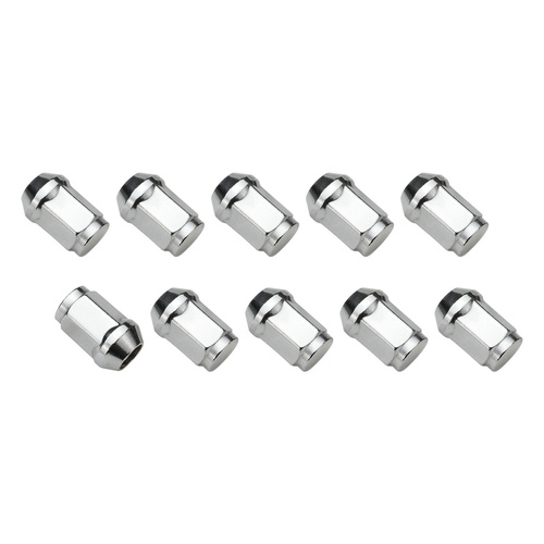 Wheel Lug Nut Kit Chrome, Acorn Bulge, length 1.42, 12 x 1.50, Set of 10