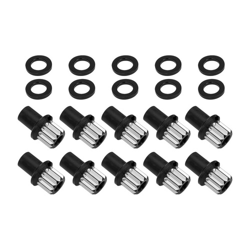 Street Pro Wheel Lug Nut & Washer Kit, 1/2''-20 Open, Cold Forged Billet Aluminium, 0.850" Shank, Black, Set of 10