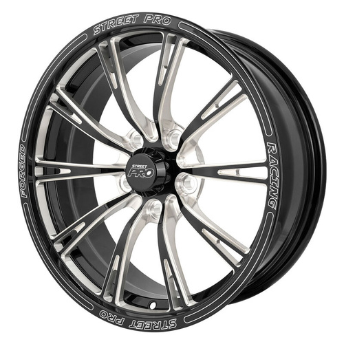 Street Pro 009 Series Forged Wheel, Front 17x6'' / 3.75'' Backspace (+6) / 5x4.50" Bolt Circle Ford, Gloss Black Milled